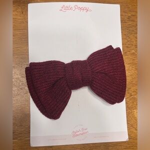 Little Poppy Co. Maroon Knit Oversized Bow